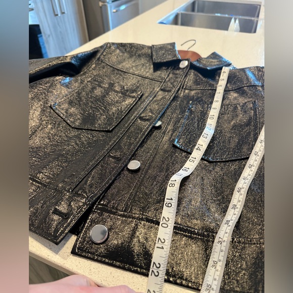 Faux cuir fake leather glossy black jacket - Picture 13 of 14